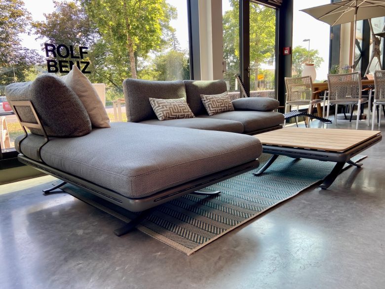 Rolf Benz Yoko Loungesofa Design exclusiv wetterfest sunbrella lichtecht wasserabweisend aluminium edelstahl pulverbeschichtet Ausstellungsstück reduziert sofort verfügbar sonderpreis restposten